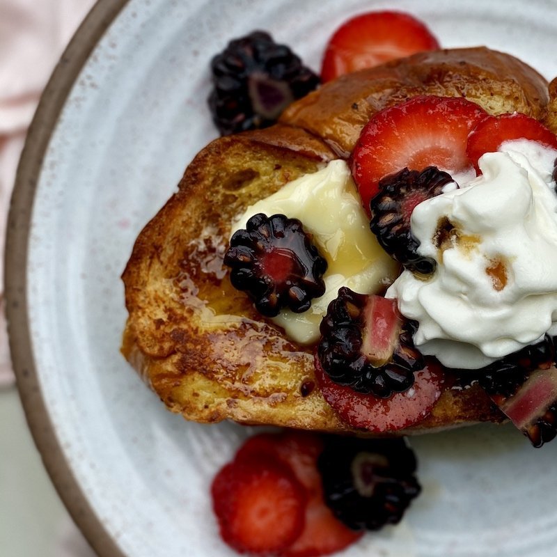 Challah French Toast With All The Toppings