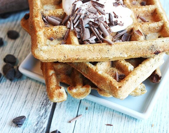 Chocolate Chip Whey Protein Waffles