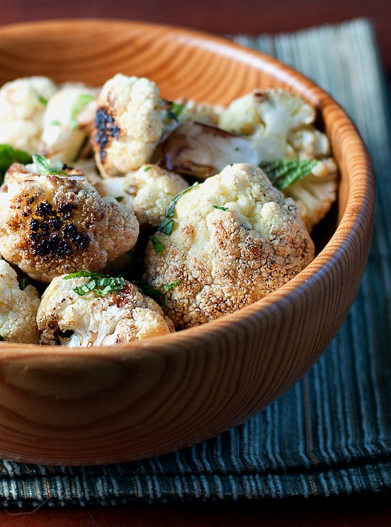 Roasted Cauliflower with Garlic and Mint