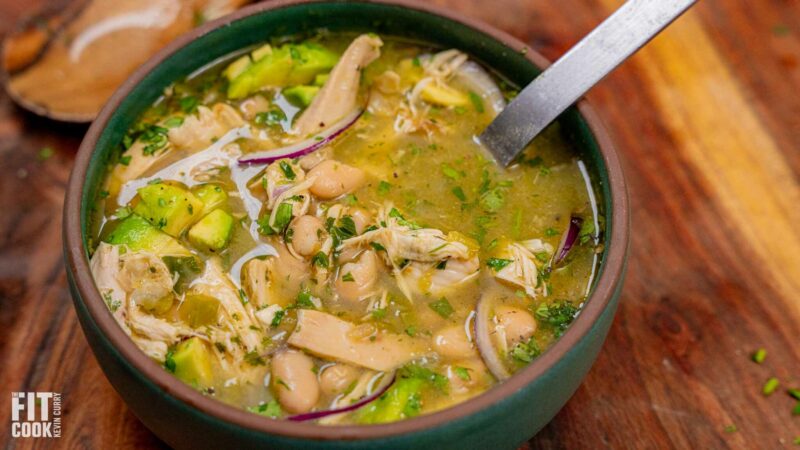Green Chile Chicken Soup with White Beans