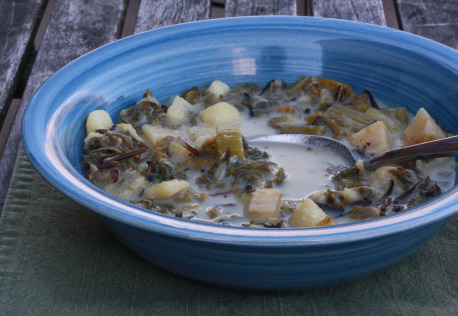 Celery Root, Kale and Wild Rice Soup