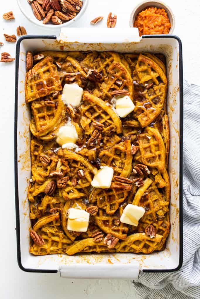 Pumpkin Waffle Casserole – Fit Foodie Finds