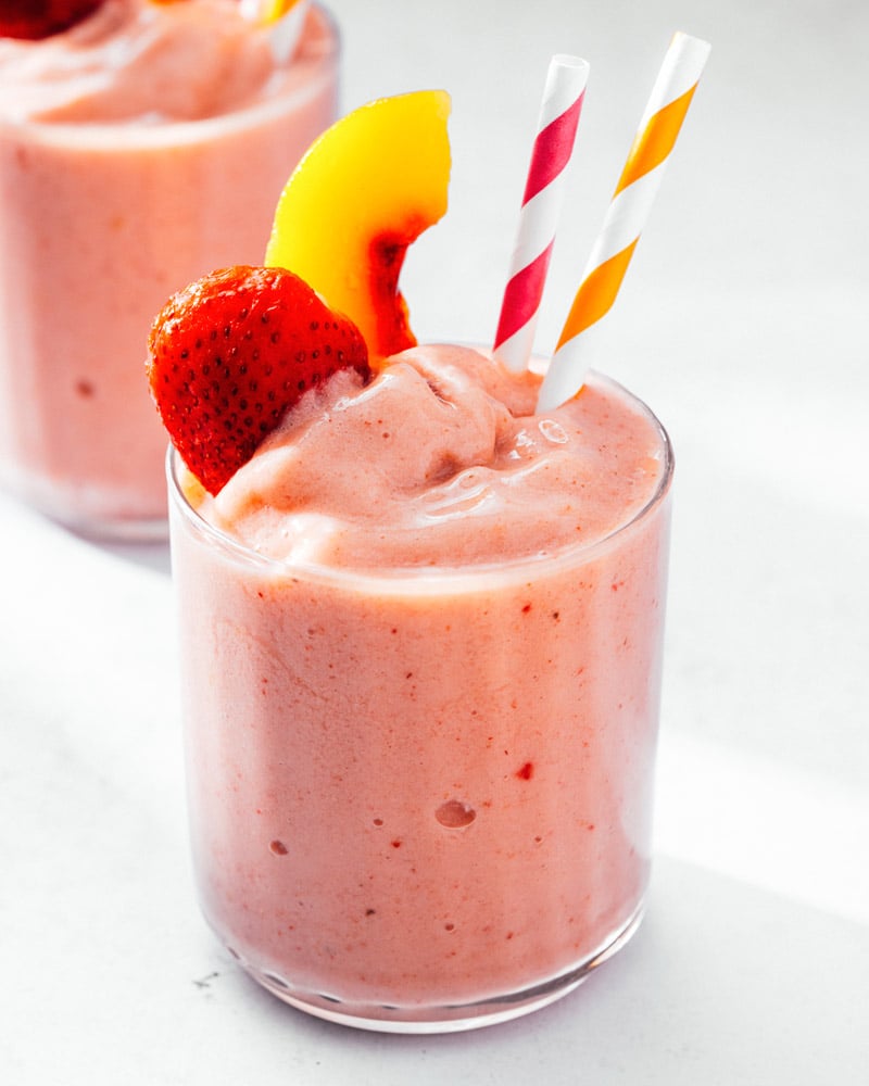 Strawberry Peach Smoothie – A Couple Cooks