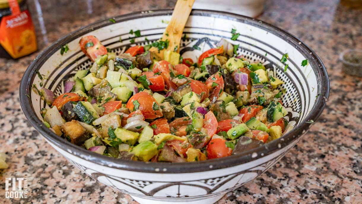 Roasted Eggplant Lavender Salad – Fit Men Cook